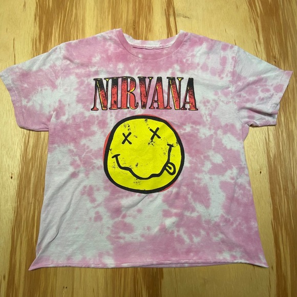 Nirvana Pink‎ Tie Dye T Shirt Womens Medium - Picture 1 of 4